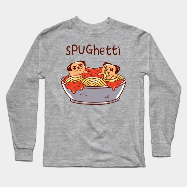 sPUGhetti Long Sleeve T-Shirt by Vincent Trinidad Art